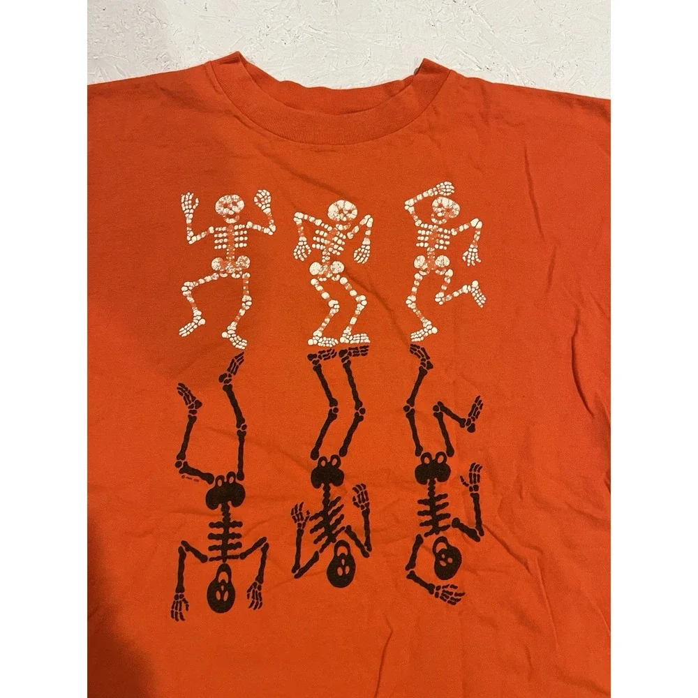 Vintage Halloween Dancing Skeletons Single Stitch 90s T Shirt‎ Tee XL Spooky - Picture 6 of 12